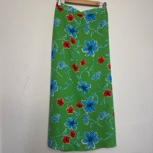Bentley Arbuckle Vintage Y2K Floral‎ Green Maxi Skirt